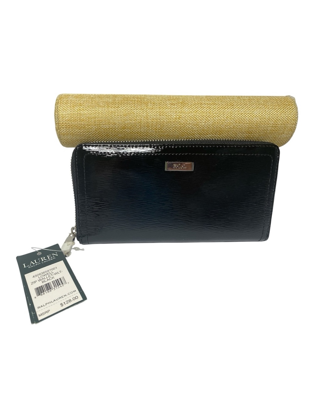 NWT Lauren Ralph Lauren Lowell Zip Around Wallet - Black Silver Hardware⁠